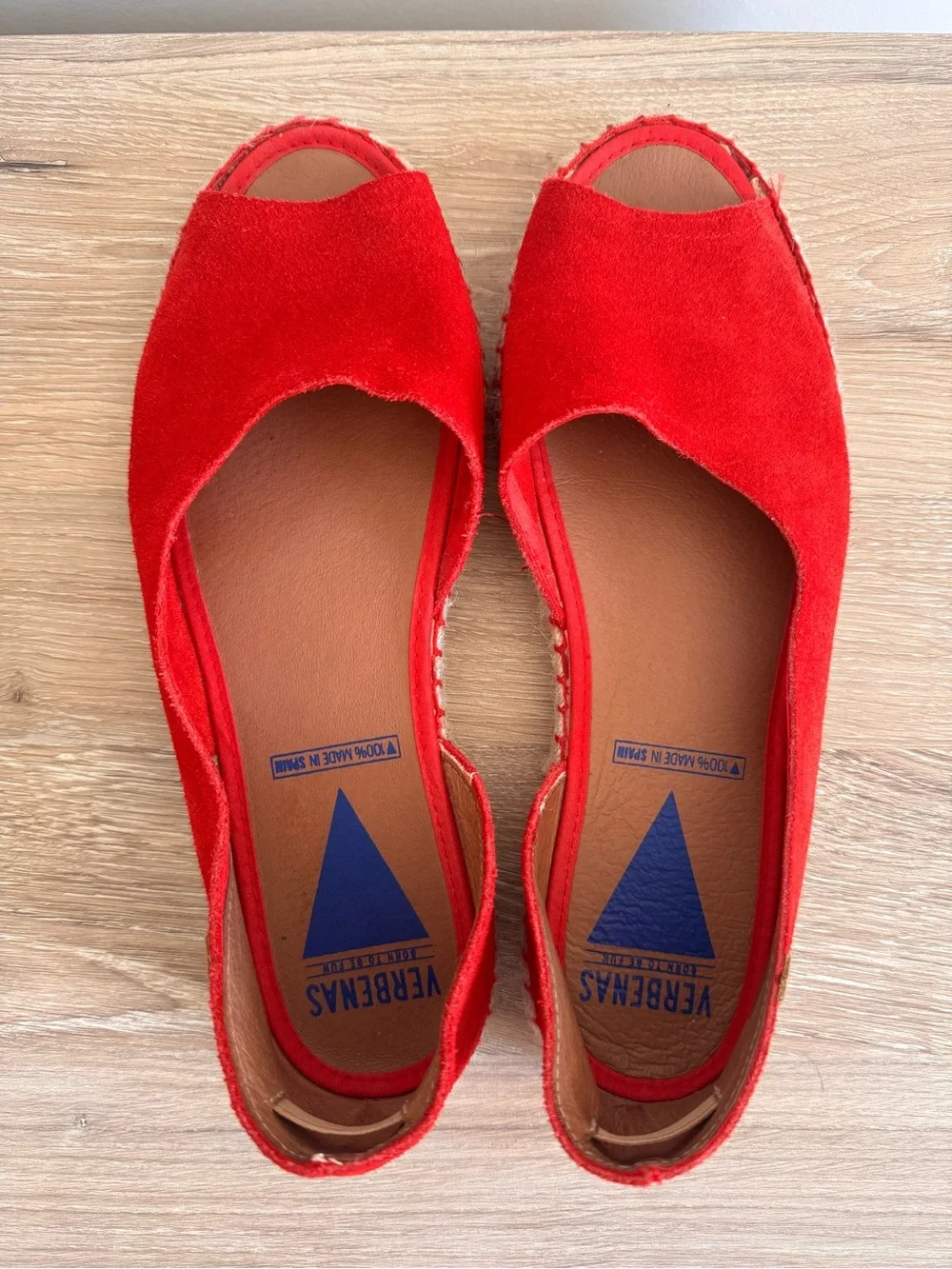 Red Suede Women's Espadrille Flats